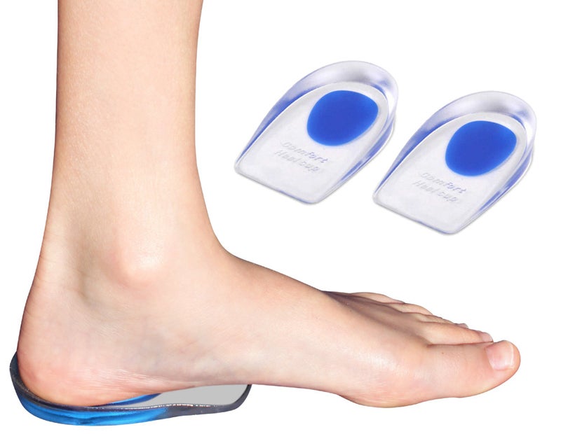 2 Pack KidSole Shock Absorbing Lightweight Gel Heel Cups for Kids with Sensitive Heels Heel Spurs Plantar Fasciitis or Ankle Pain Pink Red Pink Kids Size 26 Blue Kids Size 26